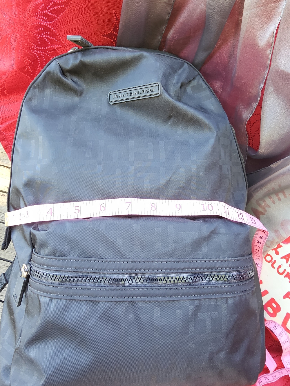 Tommy Hilfiger Charcoal Black Monogram Backpack - Picture 12 of 16